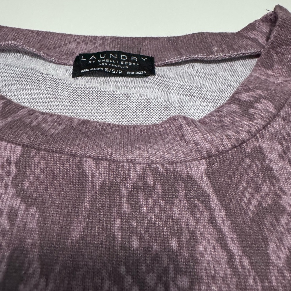 Laundry By Shelli Segal Purple Snakeskin Print Long Sleeve Top - Picture 3 of 9